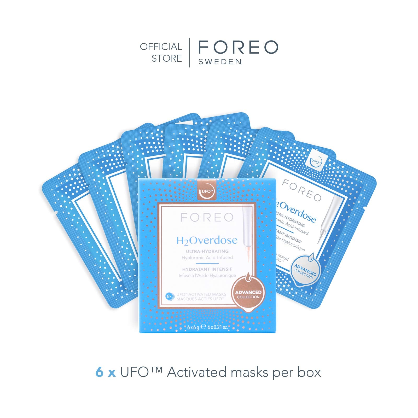 FOREO H2Overdose masque visage hydratation: apport rapide d'hydratation et souplesse