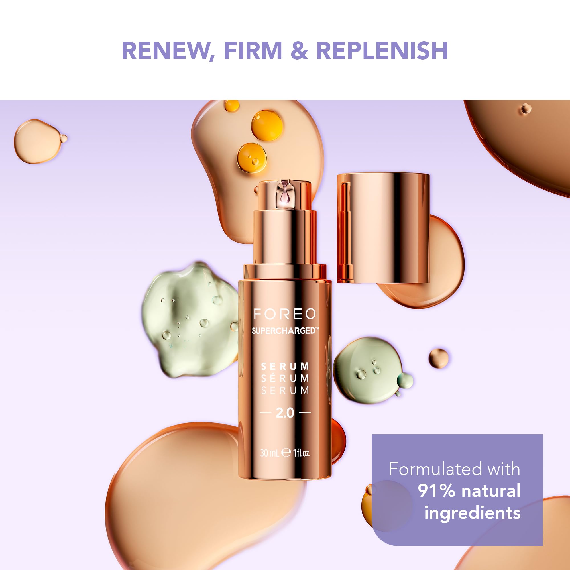 FOREO SERUM SERUM SERUM formule hyaluronique et squalane hydrate profondément.