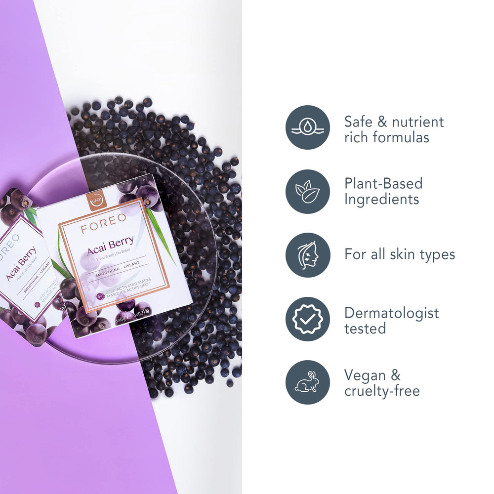 FOREO UFO masque acai-senteur-fruitee : parfum fruité agréable pendant l'utilisation