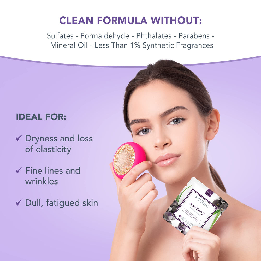 FOREO UFO masque acai-texture-cremeuse : texture riche hydrate et apaise la peau