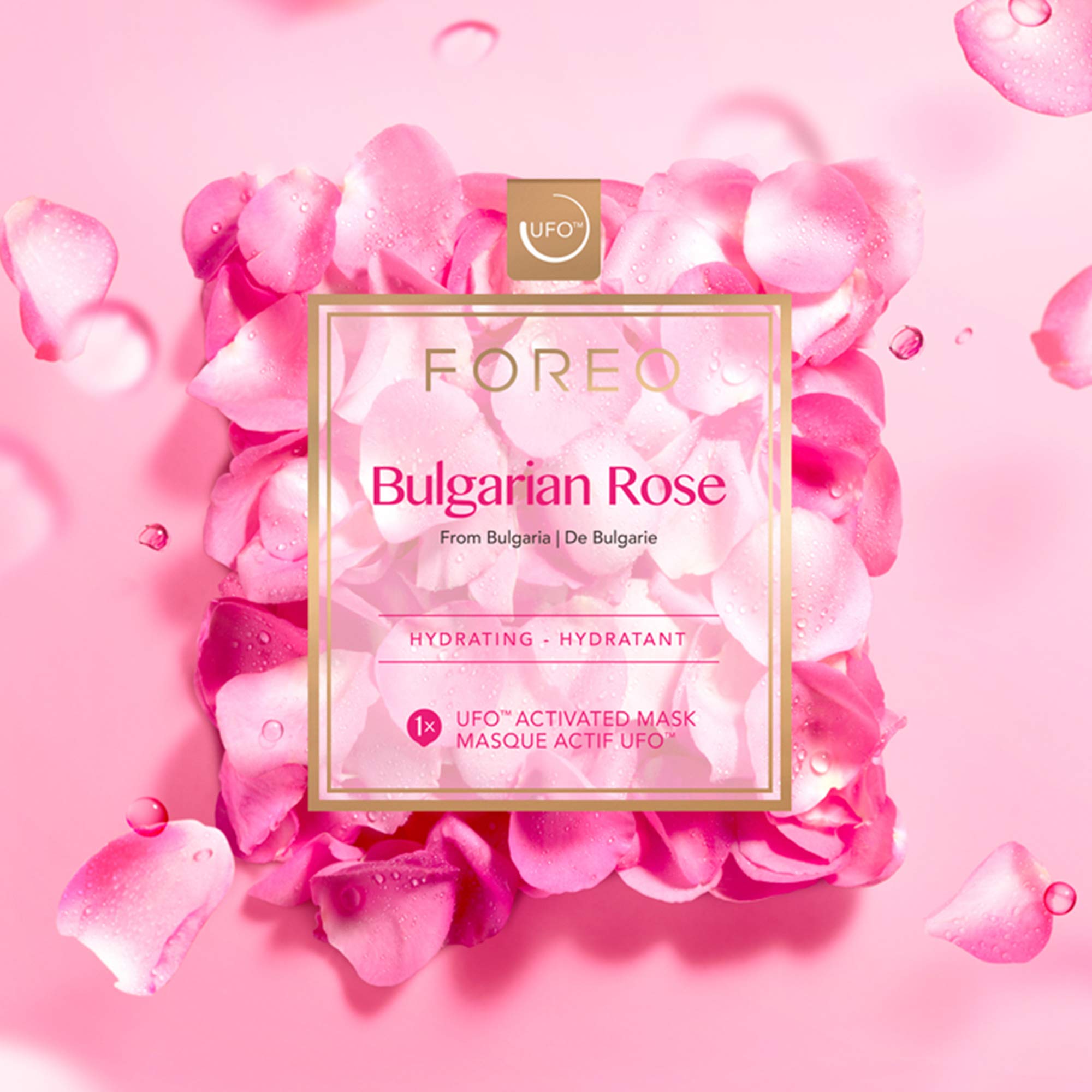 FOREO UFO Masque Rose bulgarien texture-veloutée: glisse facilement sur la peau.