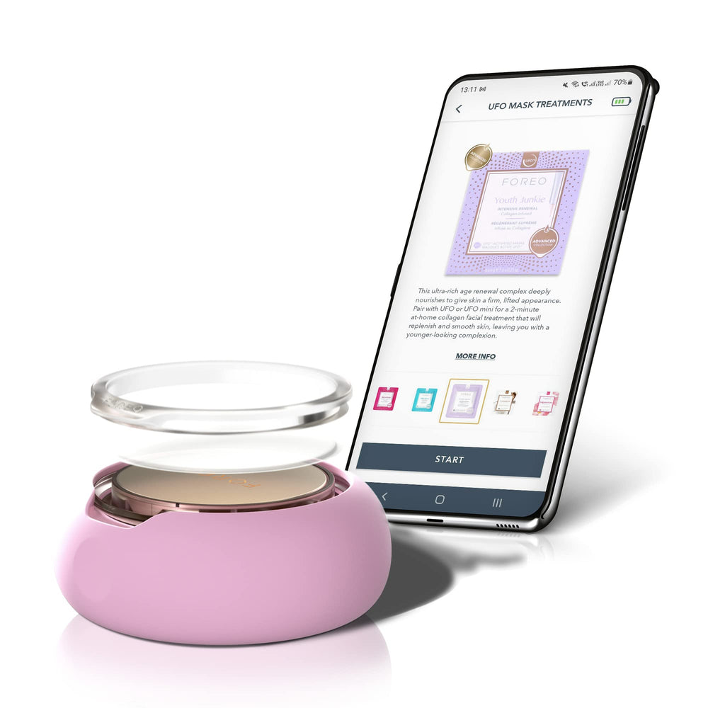FOREO Youth Junkie 2.0 effet LED rouge: activation rapide.