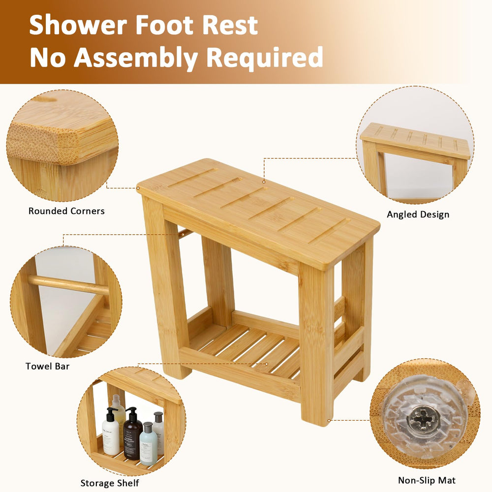 Forest Manor tabouret douche bambou poche rangement pratique