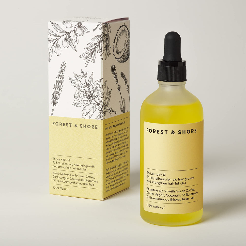 Forest & Shore - utilisation nuit huile croissance cheveux, masque hydratant et nourrissant.