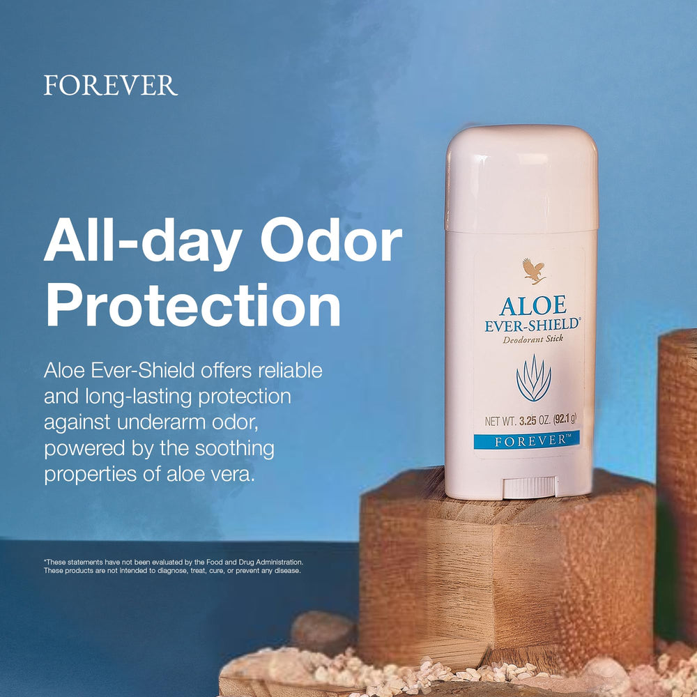 Forever Living Aloe Ever-Shield: application fluide pour une sensation de fraîcheur durable.