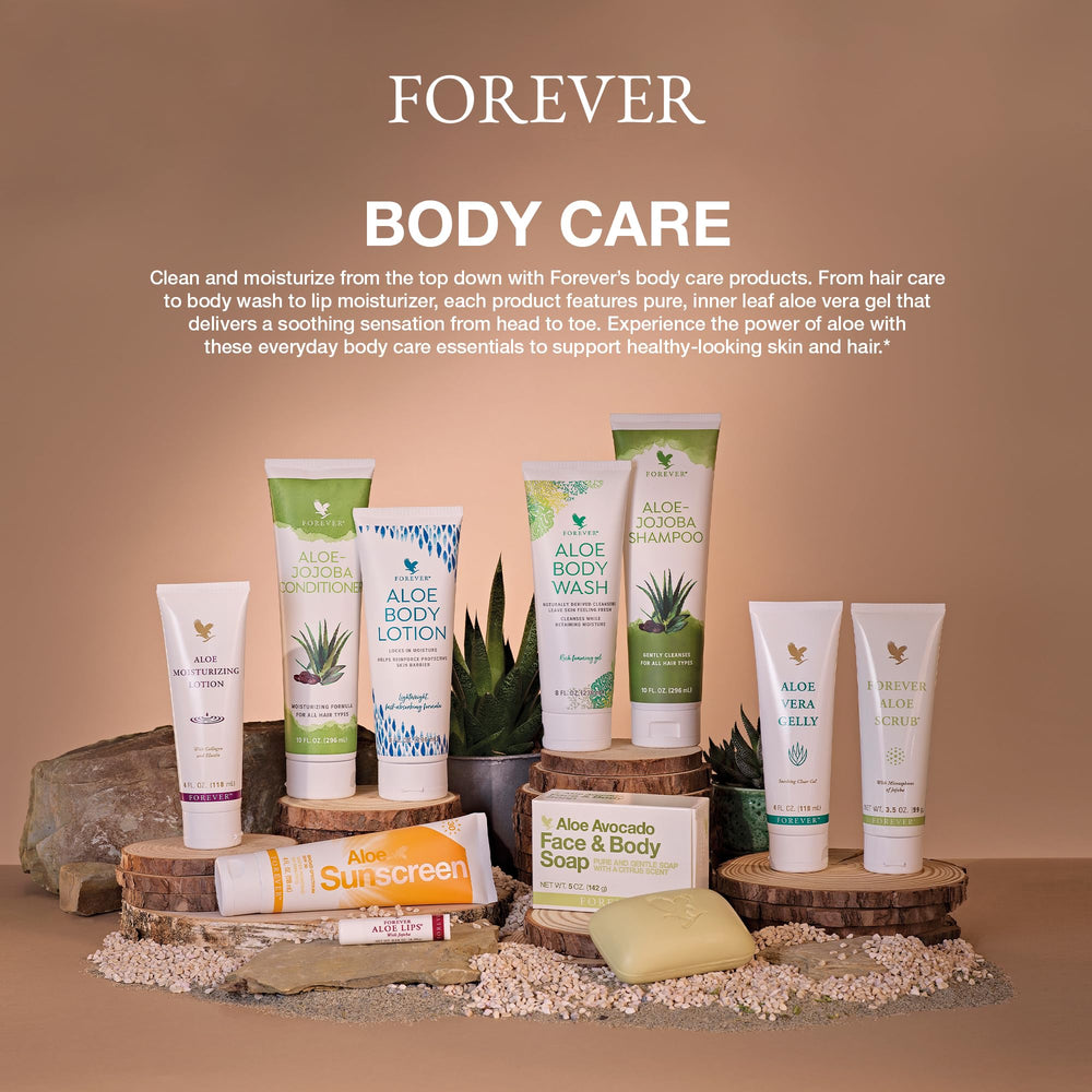 Forever Living Aloe Moisturizing Lotion – idéale après la douche pour peau douce.