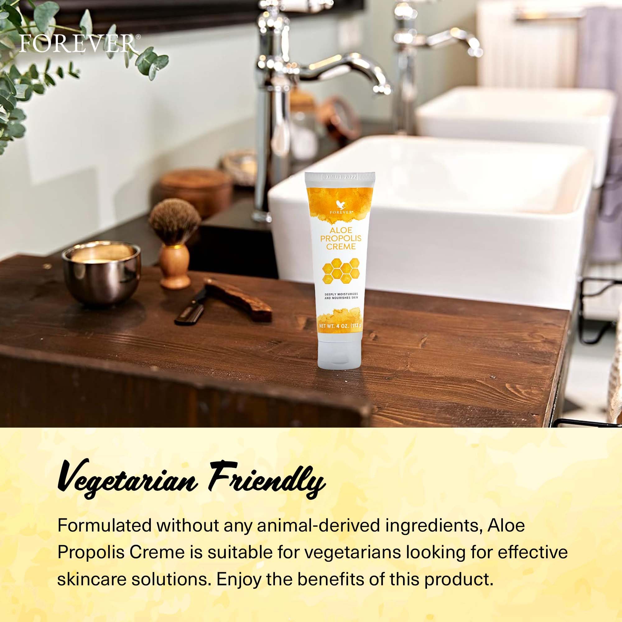 Forever Living Aloe Propolis Crème – peau hydratée et souple après application légère.