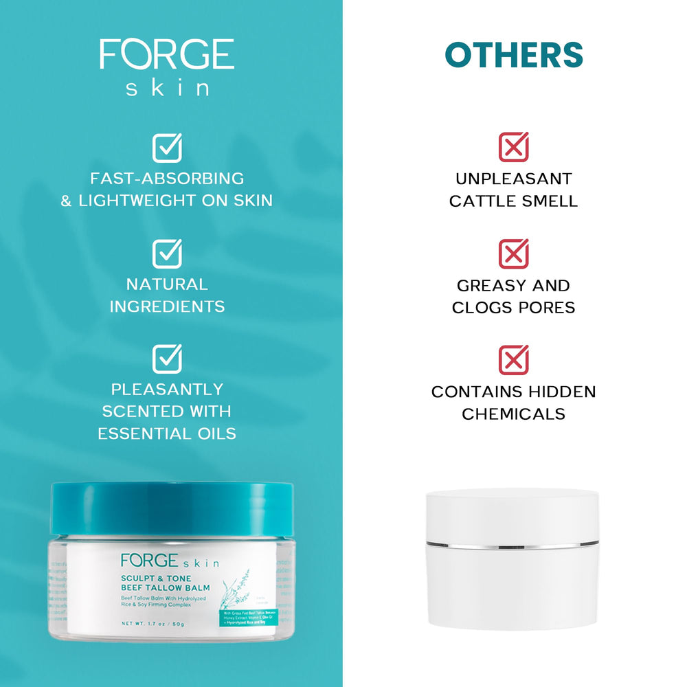 Hydratation continue Forge Skin Baume sculptant et tonifiant au quotidien.