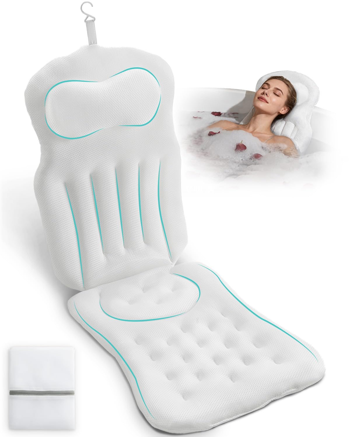 Oreiller de bain Forkidinnn pour corps entier, soutien confortable