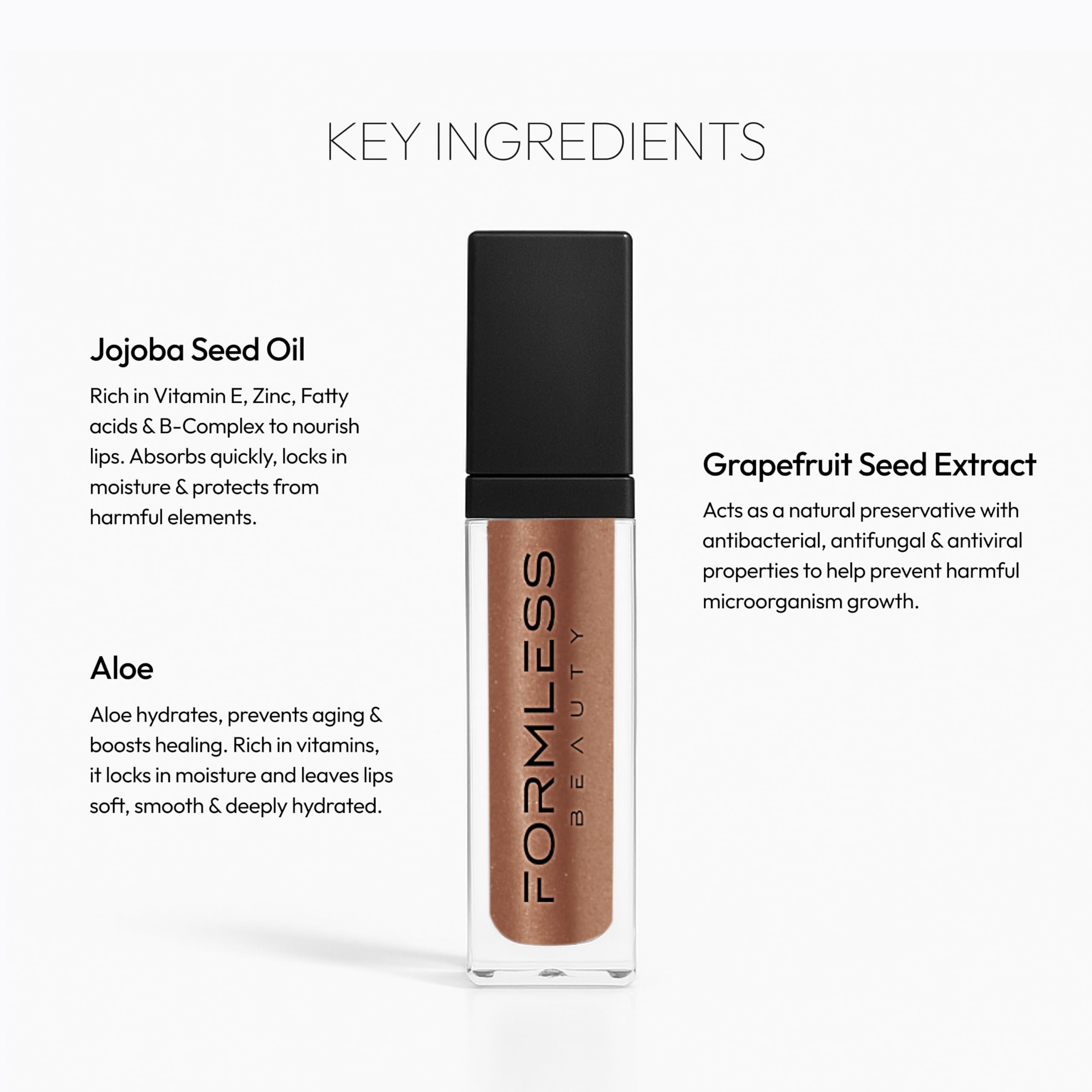 Formless Beauty Euphoria Lip échantillon de couleurs sur lèvres