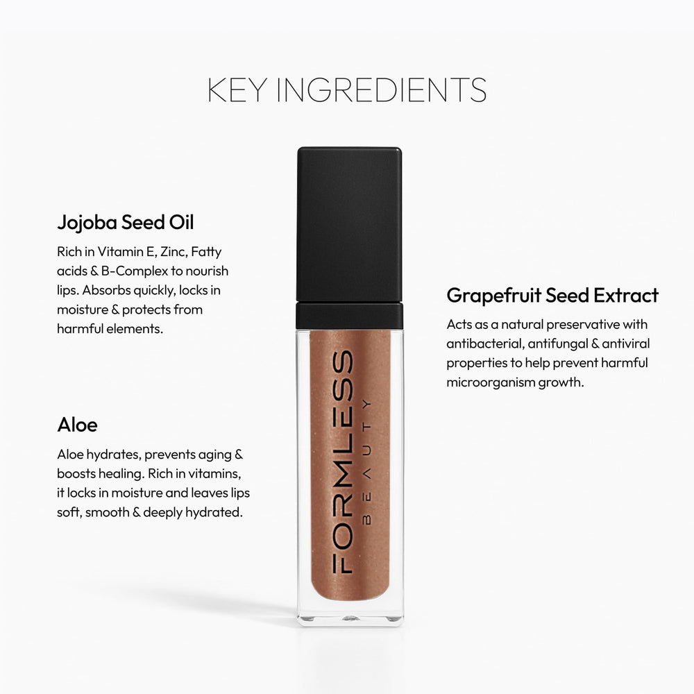 Formless Beauty Euphoria Lip échantillon de couleurs sur lèvres