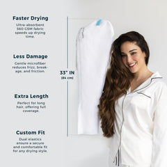 FORMUL-A serviette-longue-cheveux-epais: couverture complète et confort lors du séchage.