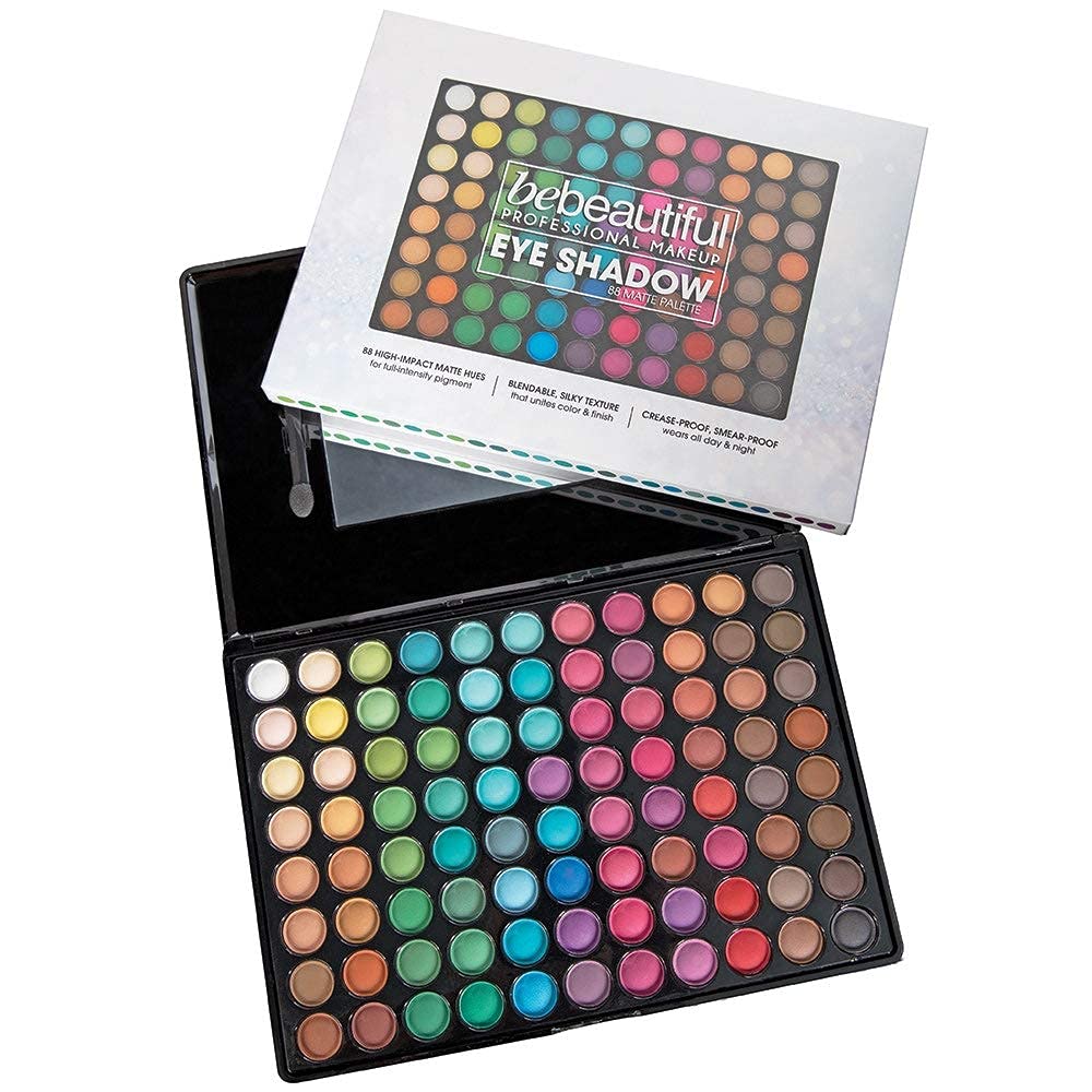 ForPro Bebeautiful Matte Palette ouverte avec miroir intégré pour retouches.