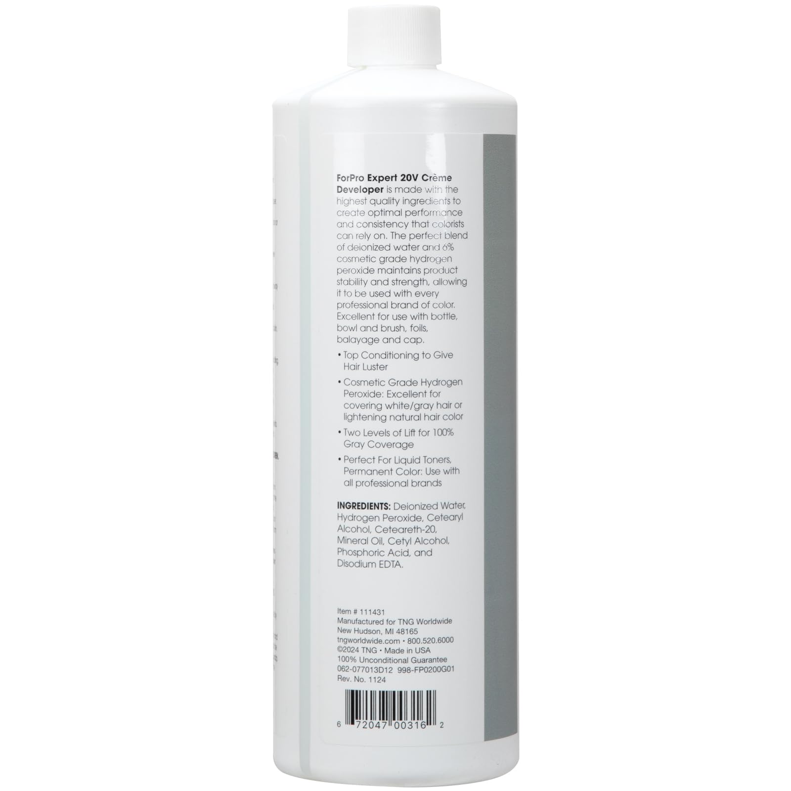 ForPro Expert 20V développeur crème: compatible avec colorations professionnelles variées