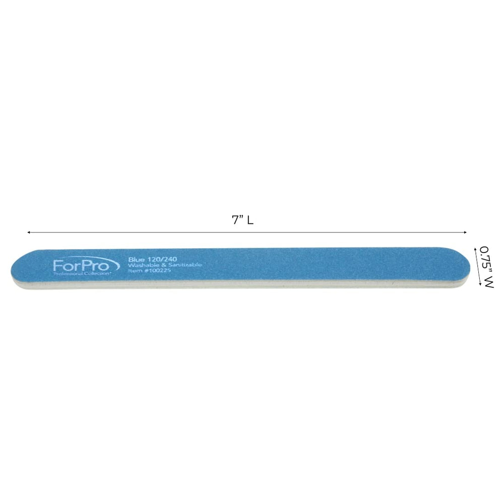 ForPro Panneau mousse bleu, double-face pour ongles naturels et acryliques.