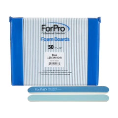 ForPro Panneau mousse bleu, face grain 120 pour façonnage rapide des ongles.