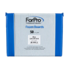 ForPro Panneau mousse bleu, face grain 240 pour finition douce des ongles.