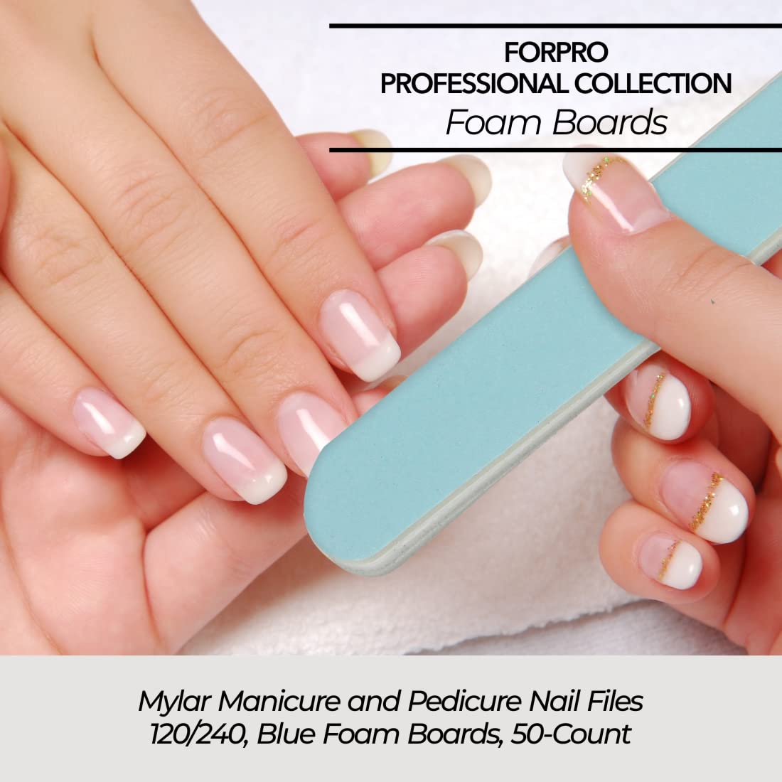 ForPro Panneau mousse bleu, idéal pour pédicure et manucure précises.