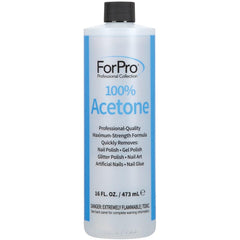 ForPro Professional Collection: flacon d'acétone pur pour démaquillage rapide des ongles.