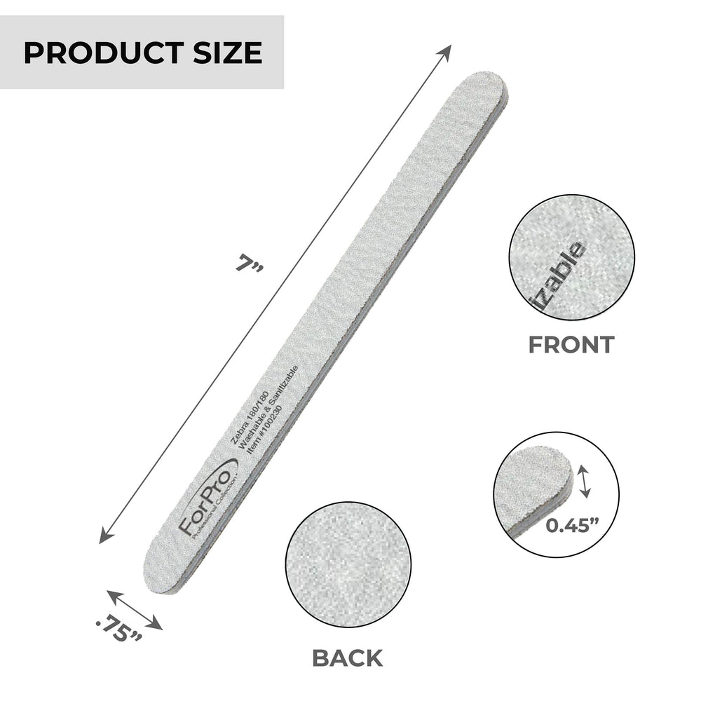 ForPro Zebra emballage de 50 limes à ongles, solution économique.