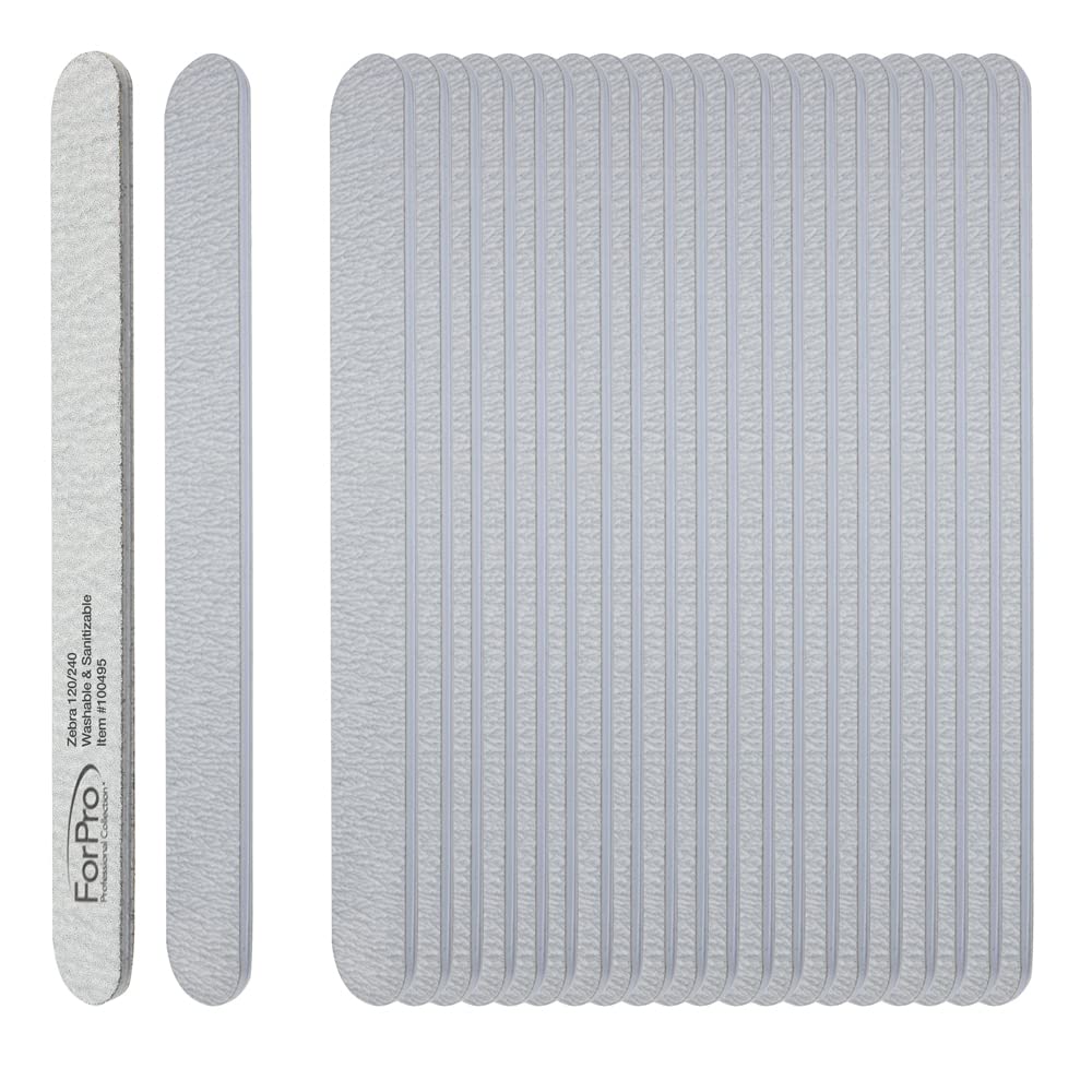 ForPro Zebra Foam Board grain-120 : affûtage rapide des ongles et contours nets.
