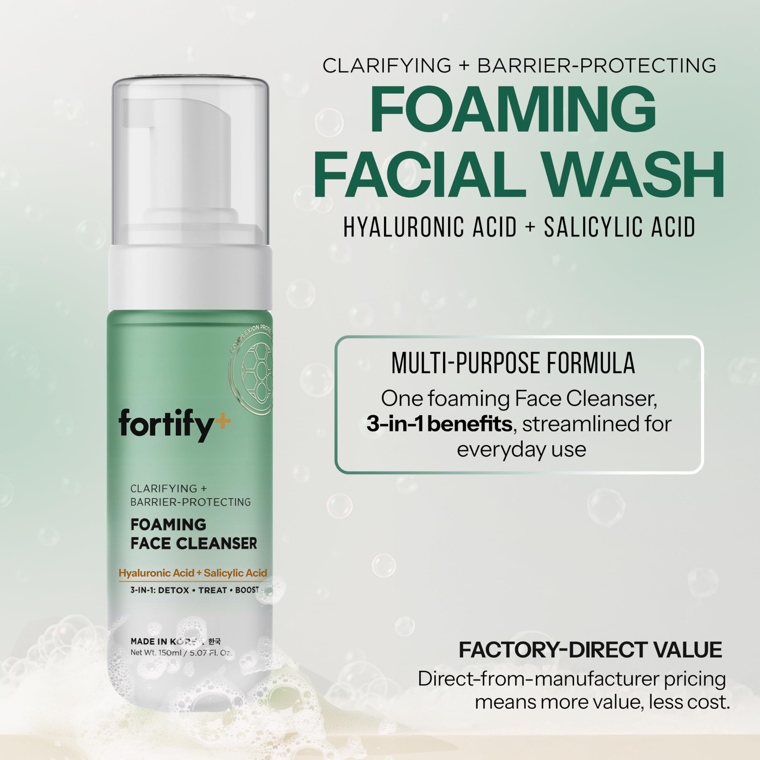 Fortify Skincare acide-hyaluronique: hydratation intense et peau repulpée