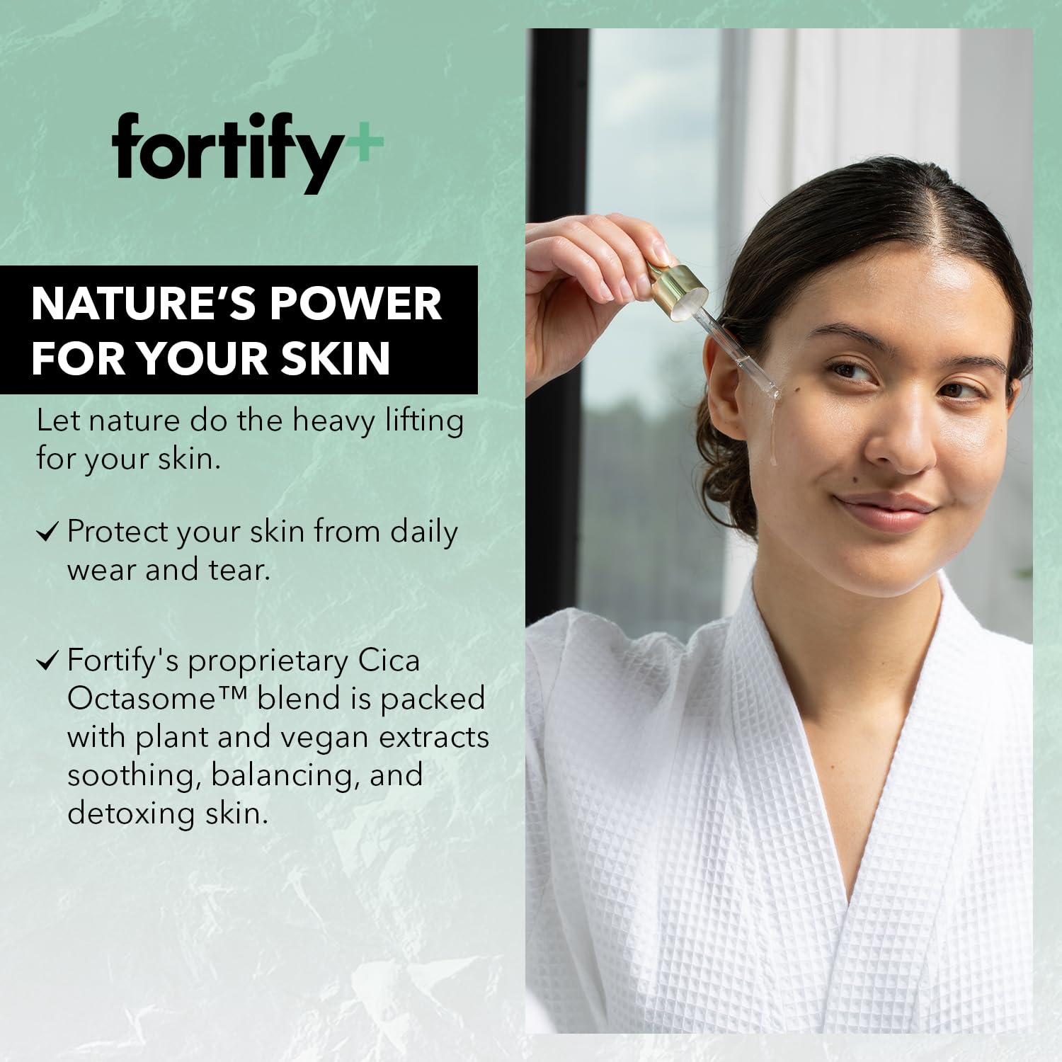 Brume visage Fortify Skincare, rafraîchissement et hydratation instantanée.