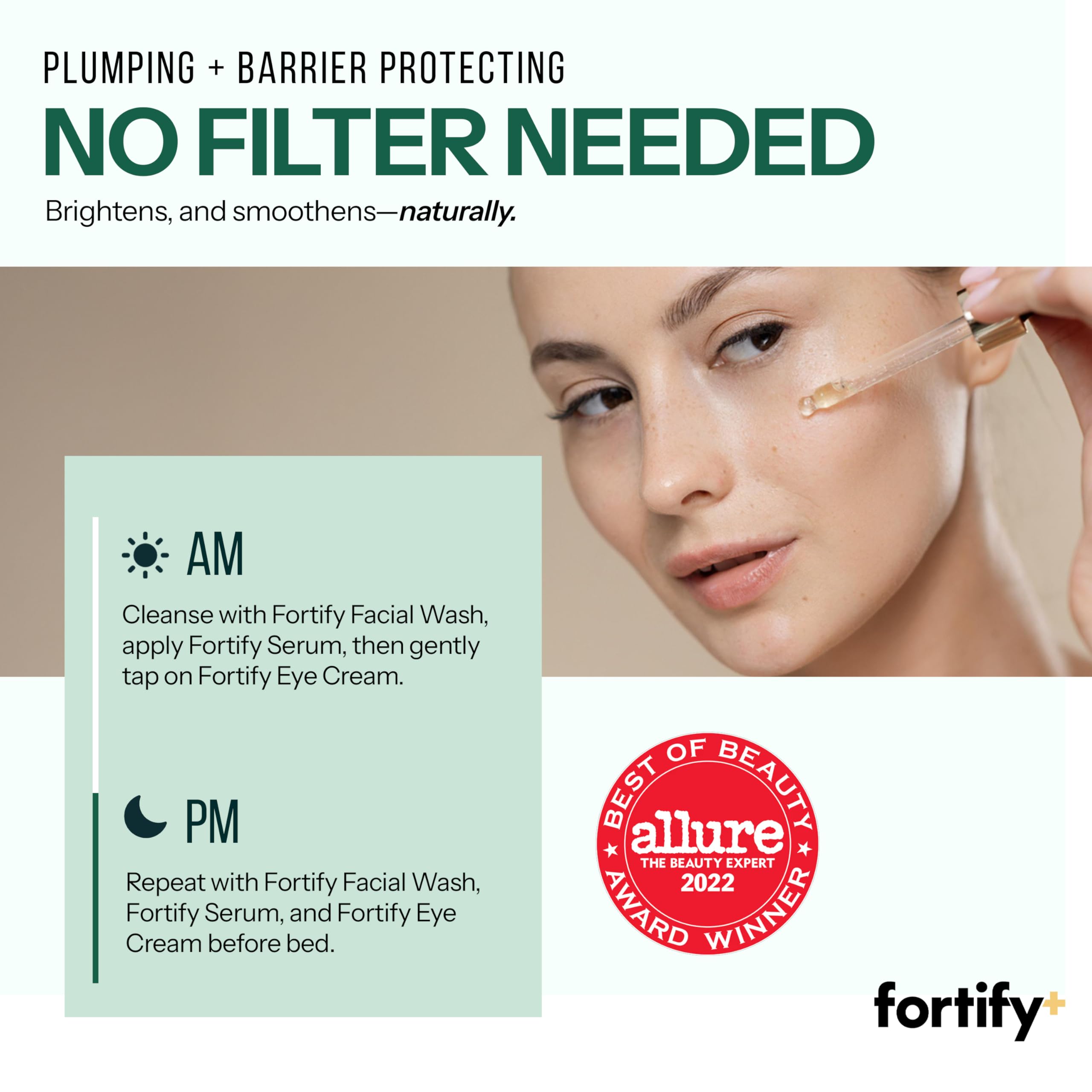 Fortify Skincare – sérum acide hyaluronique – souplesse et élasticité accrue.