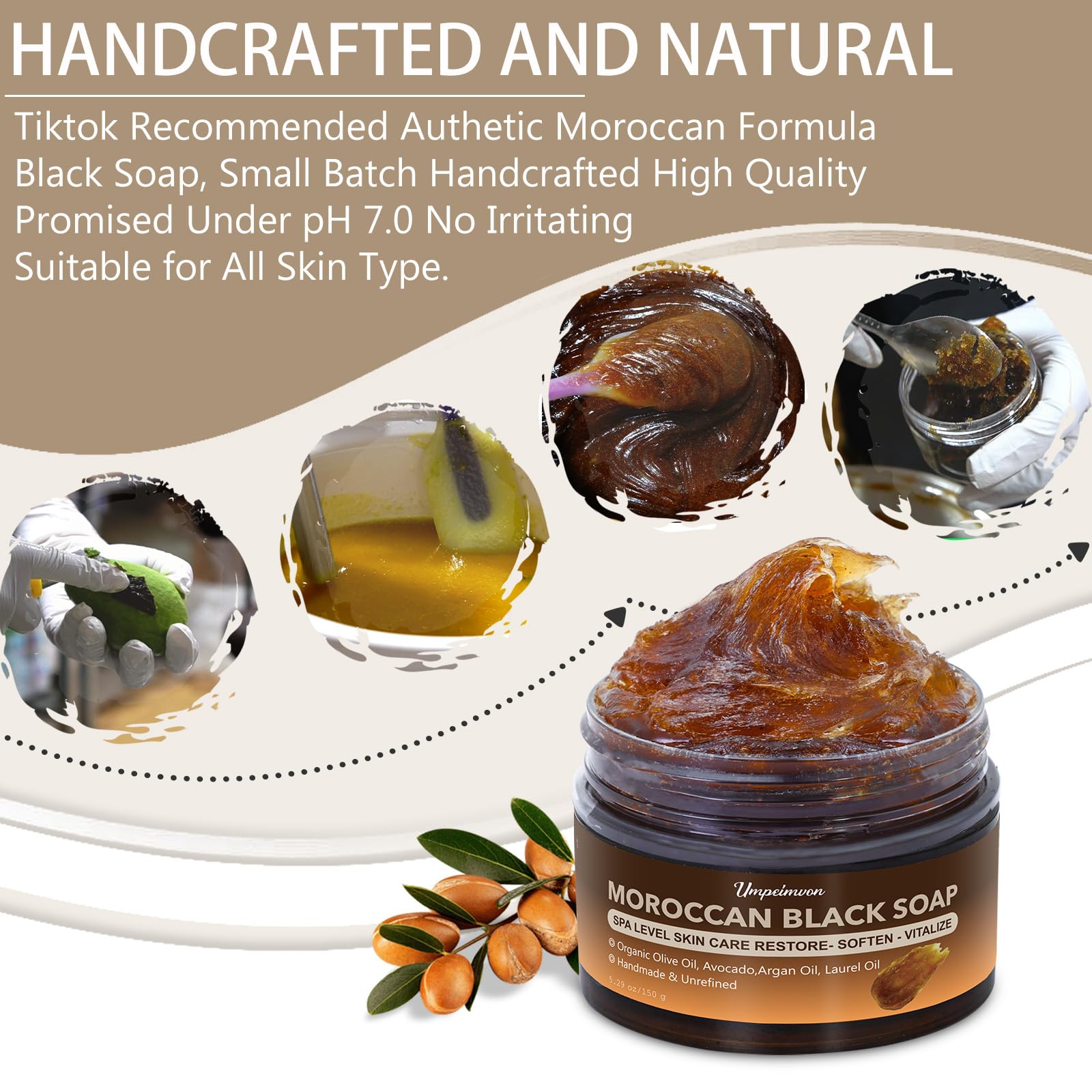 Forvirness Savon Noir Marocain Beldi – barre solide et hydratante.