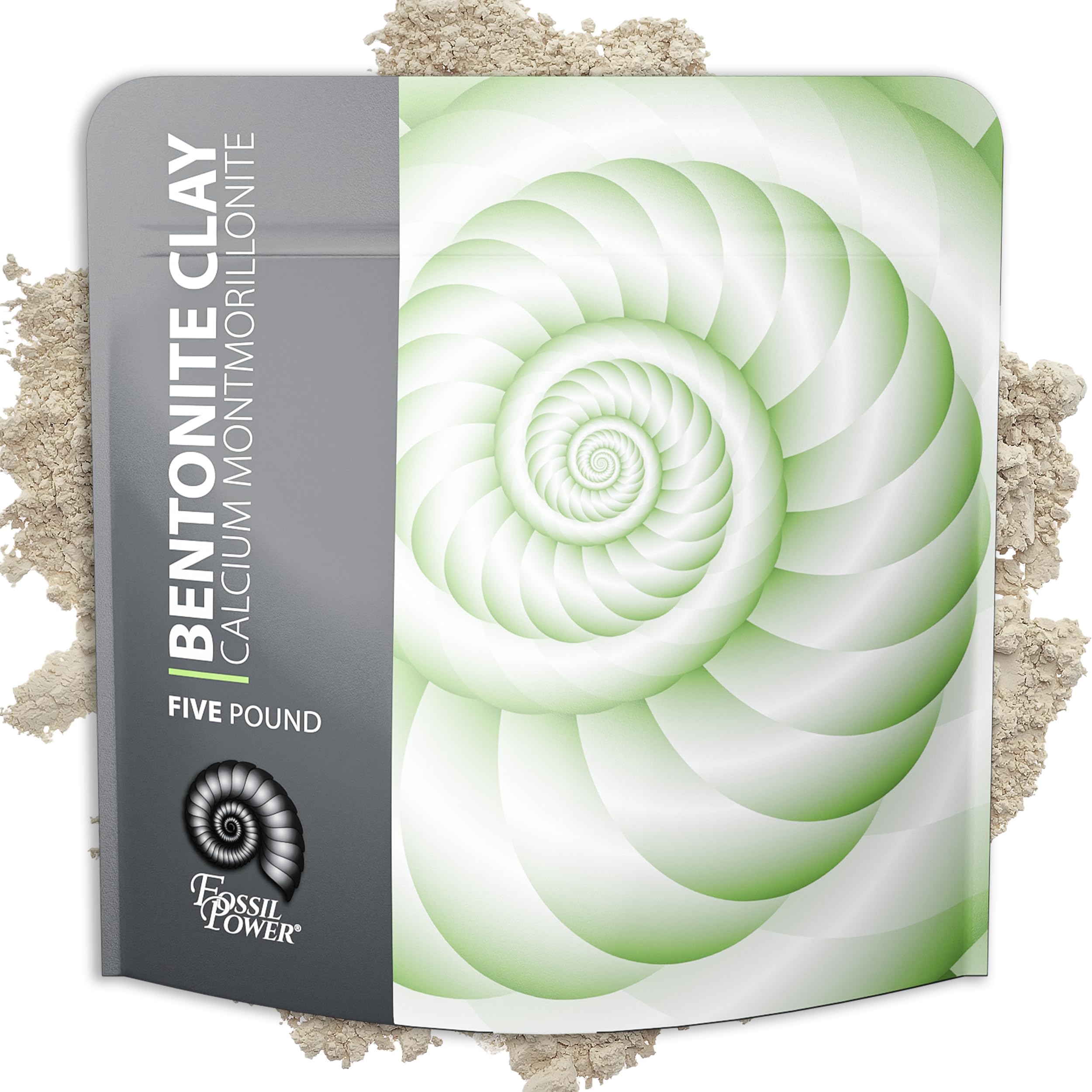 FOSSIL POWER Poudre Bentonite Calcium 5lb – purification profonde des pores.