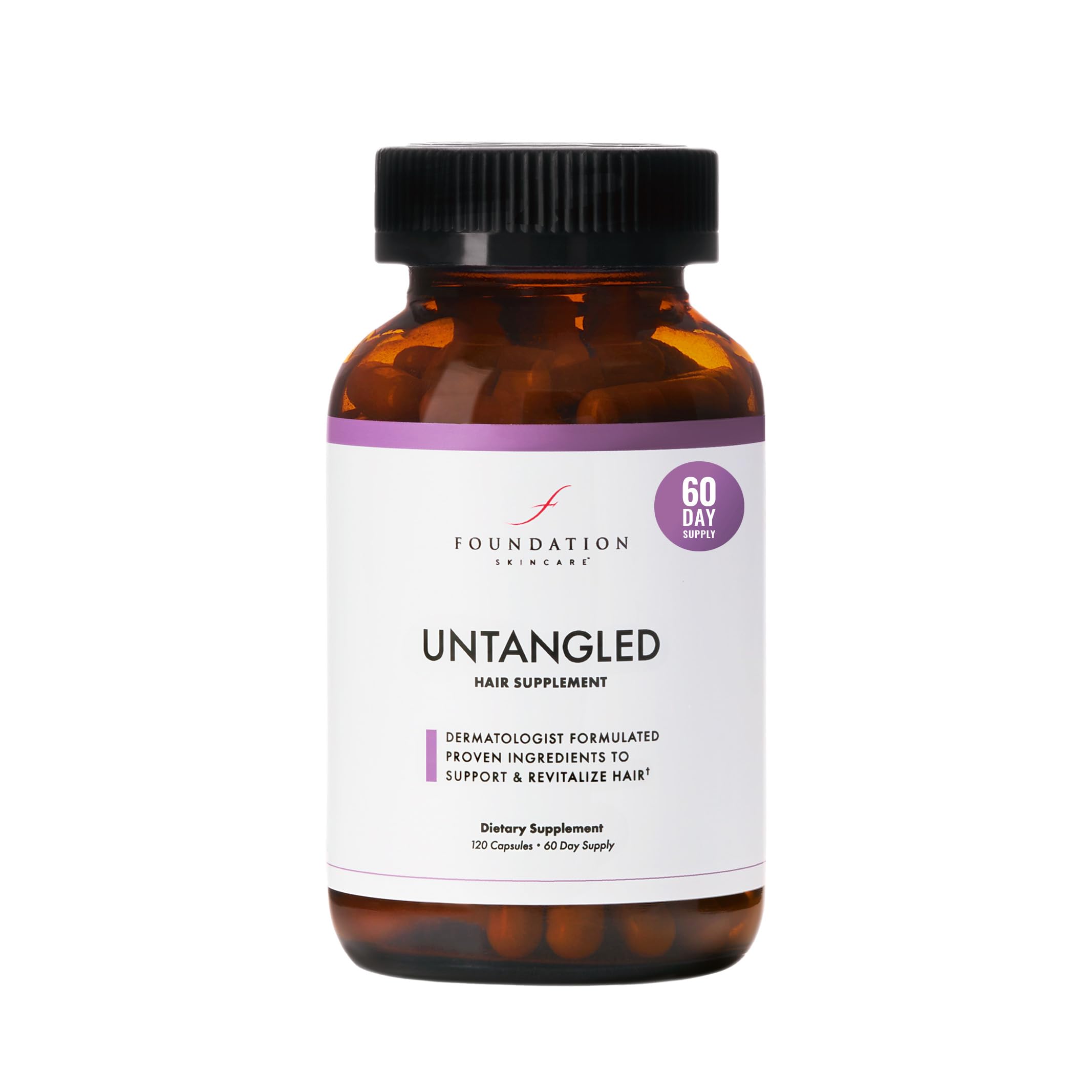 Foundation Skincare UnTangled: bouteille vitamines cheveux, potentiel pour épaissir visiblement la chevelure