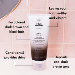 Four Reasons Color Mask Café échantillon teinte brun pour neutraliser les reflets chauds