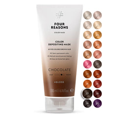 FOUR REASONS Color Mask Chocolat – bouteille prête pour une couleur chocolat durable et brillante.