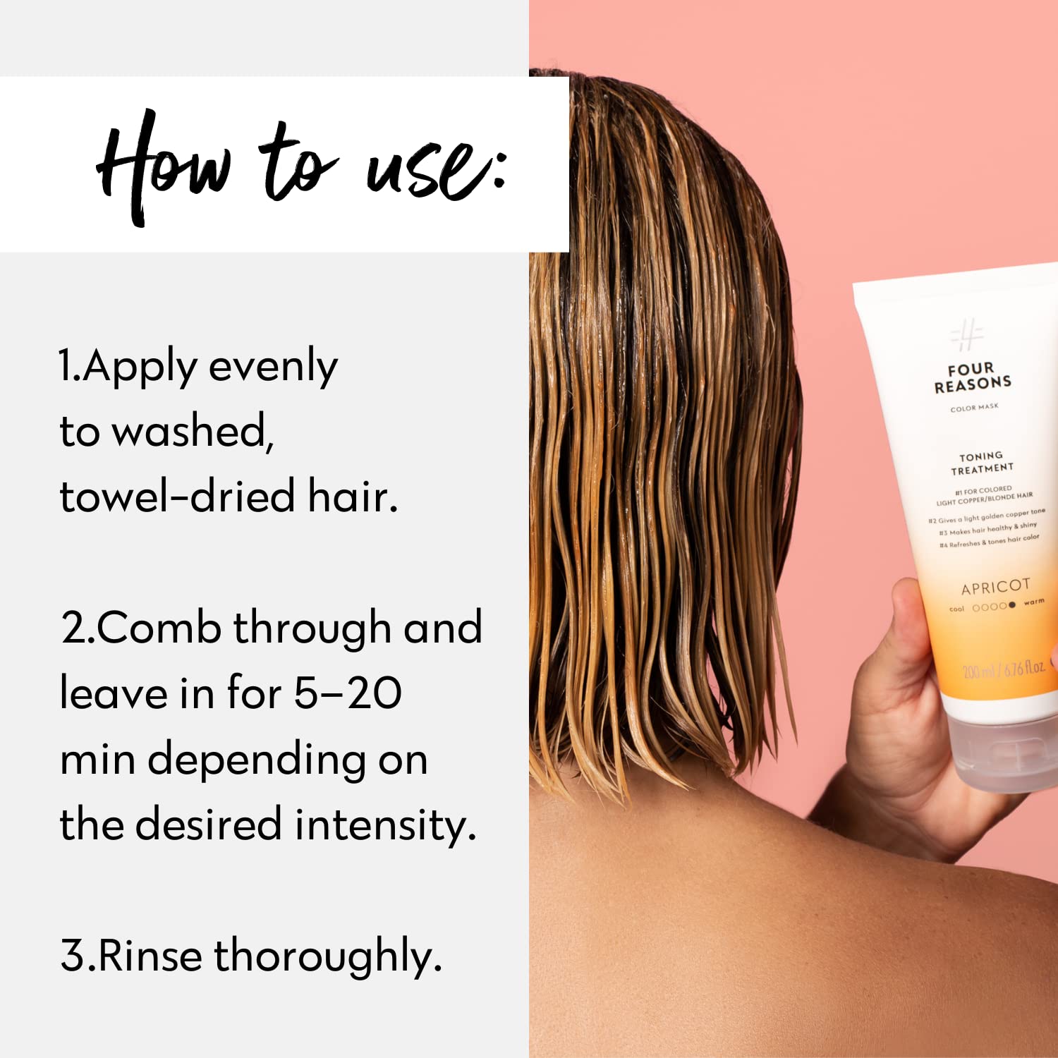 Formule vegan et sans sulfate du masque Abricot respectant les cheveux