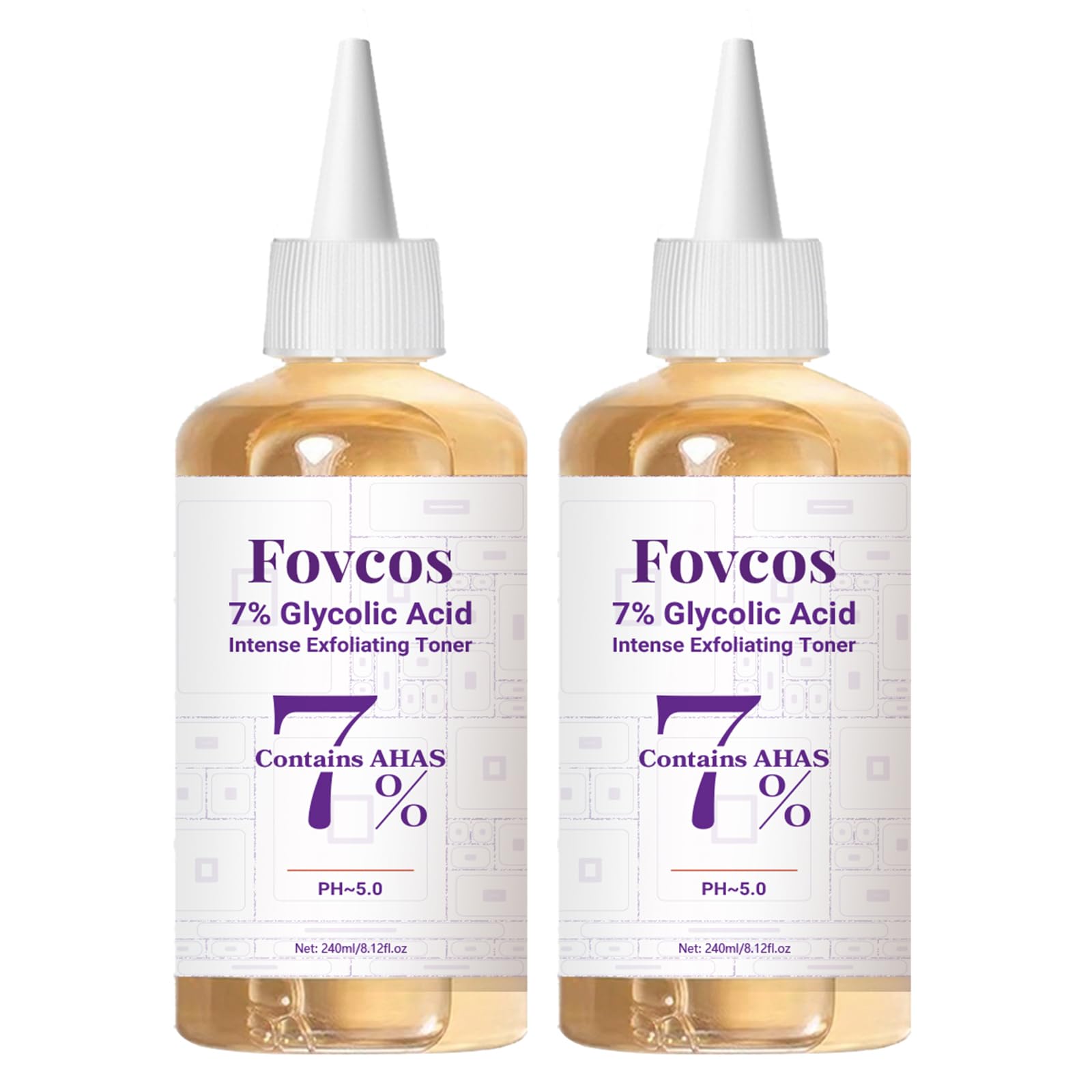 Tonique exfoliant 7% Glycolique Fovcos – bouteille prête pour peau plus claire