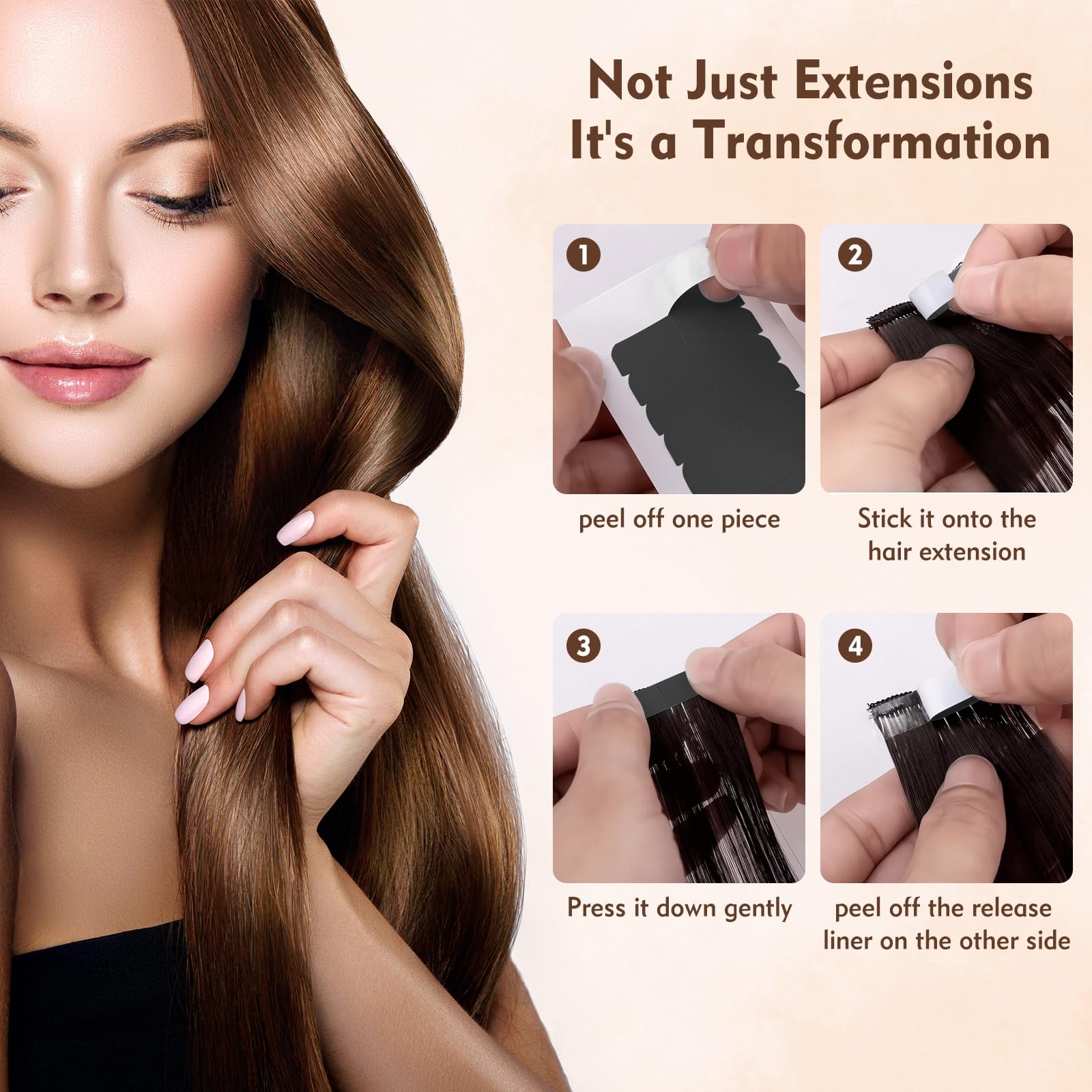 Ruban ultra-fin et discret de FOVKO pour un rendu naturel.