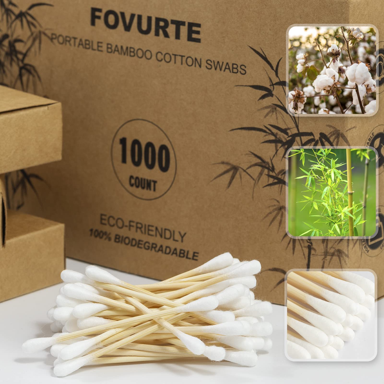 FOVURTE coton-tiges double pointe pour nettoyage ciblé