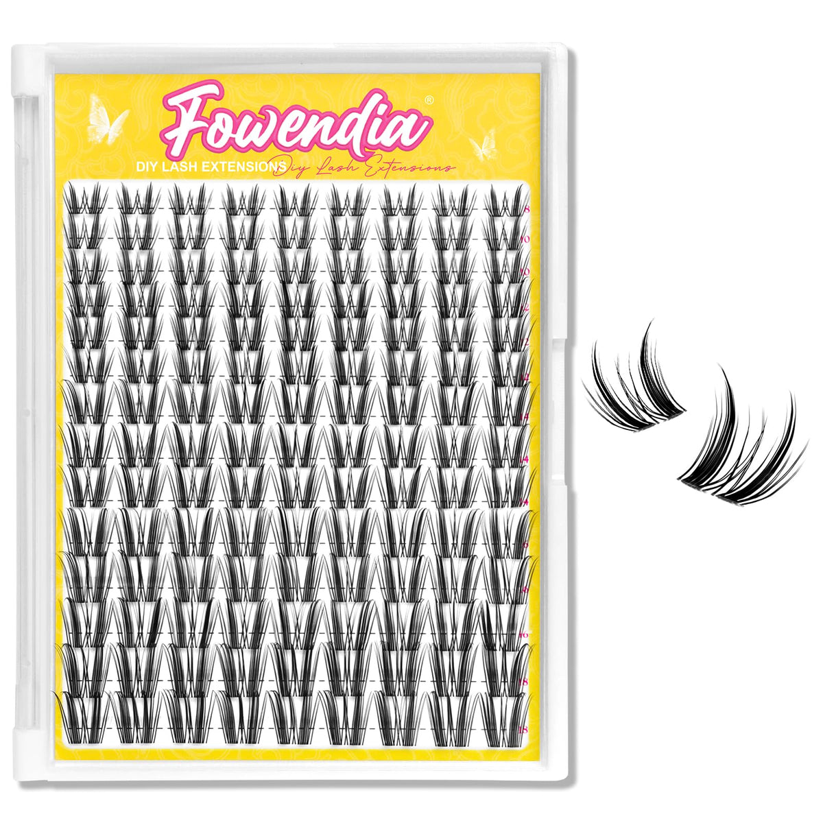 Cils Fowendia – groupes cils effiles Freya 8-18mm pour un regard naturel et volumisé.