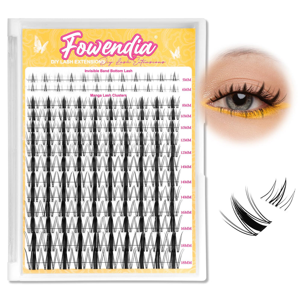 Fowendia manga lash clusters emballage prêt à l’emploi pour un look naturel