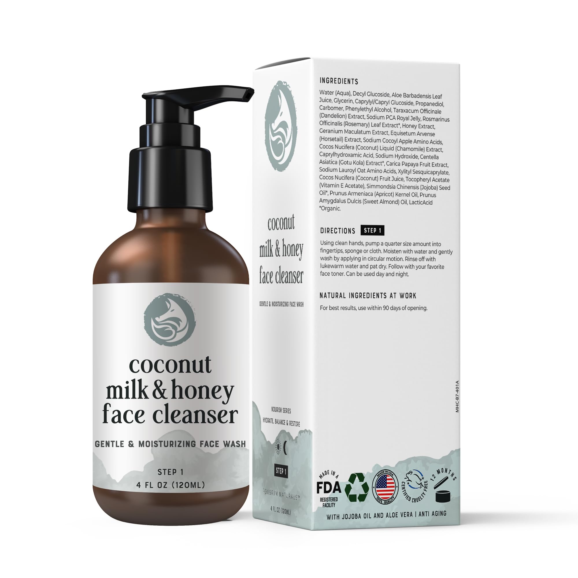 Foxbrim Naturals flacon pompe 4oz – pratique et prêt à l'emploi.