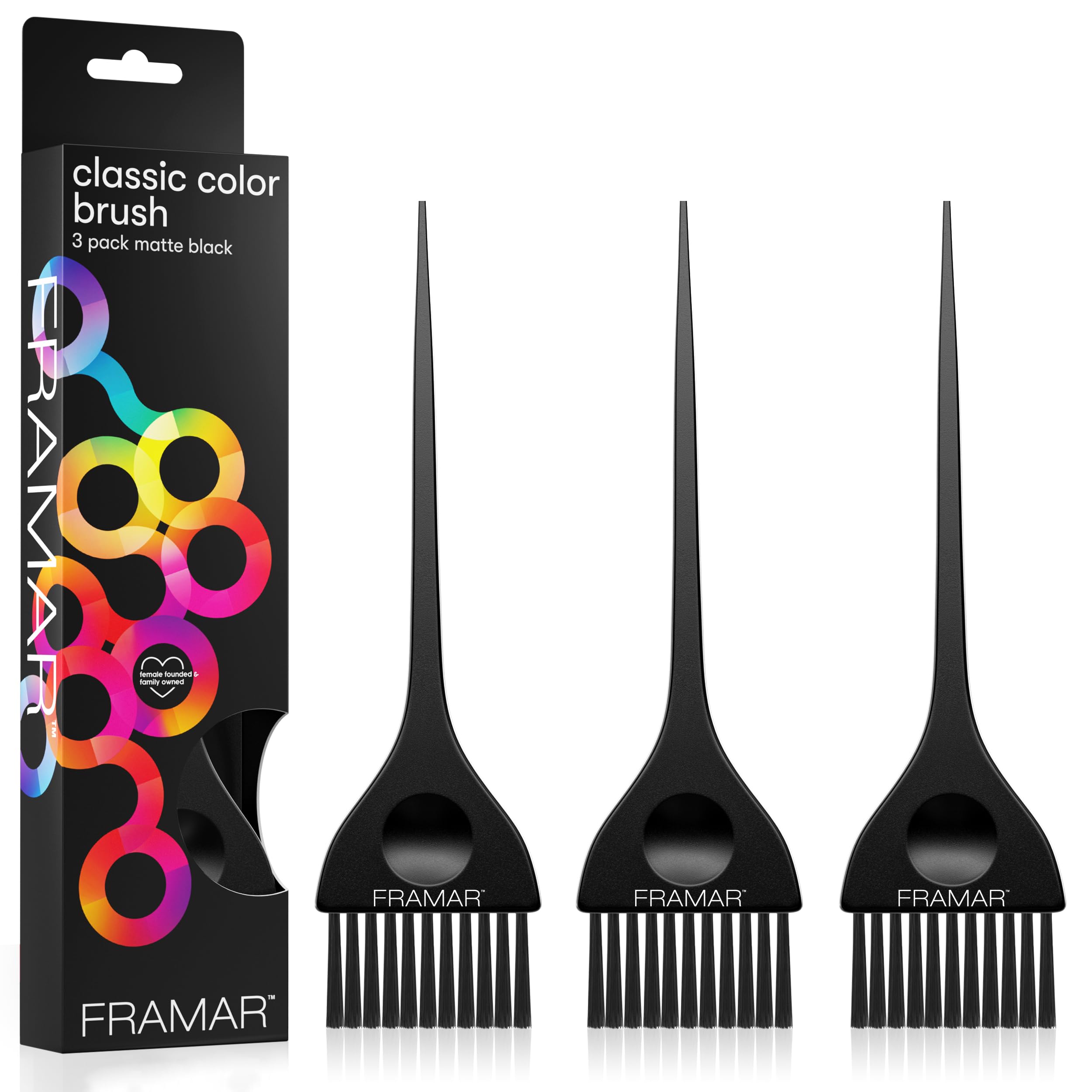 FRAMAR brosse coloration cheveux, prise en main précise pour balayage et application en feuilles.