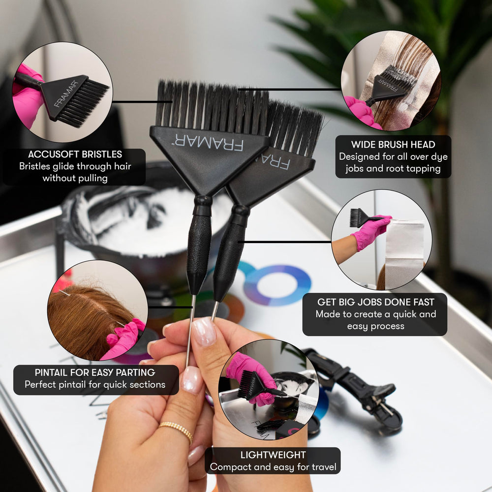 Pinceau Framar couleur cheveux, brosse robuste pour usage quotidien en salon.