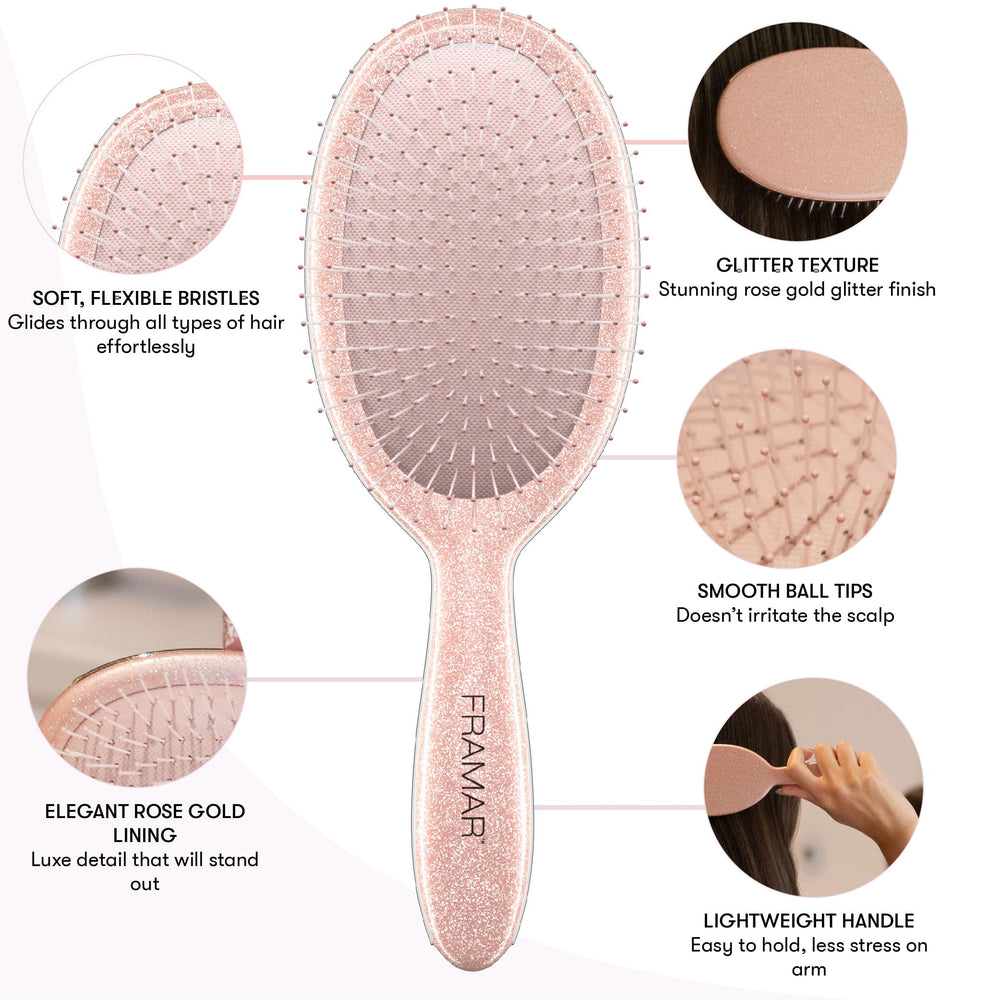 FRAMAR brosse démêlante cheveux mouillés rose réduction de casse.