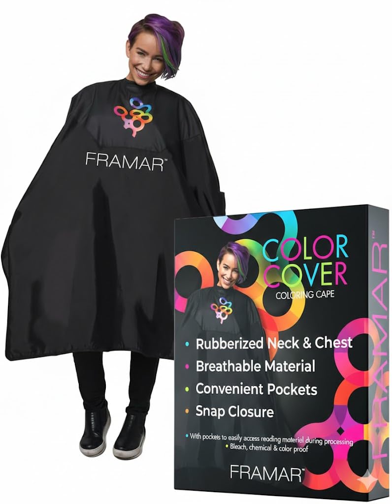 Cape FRAMAR couleur de coloration - vue de face, confort client pendant la coloration