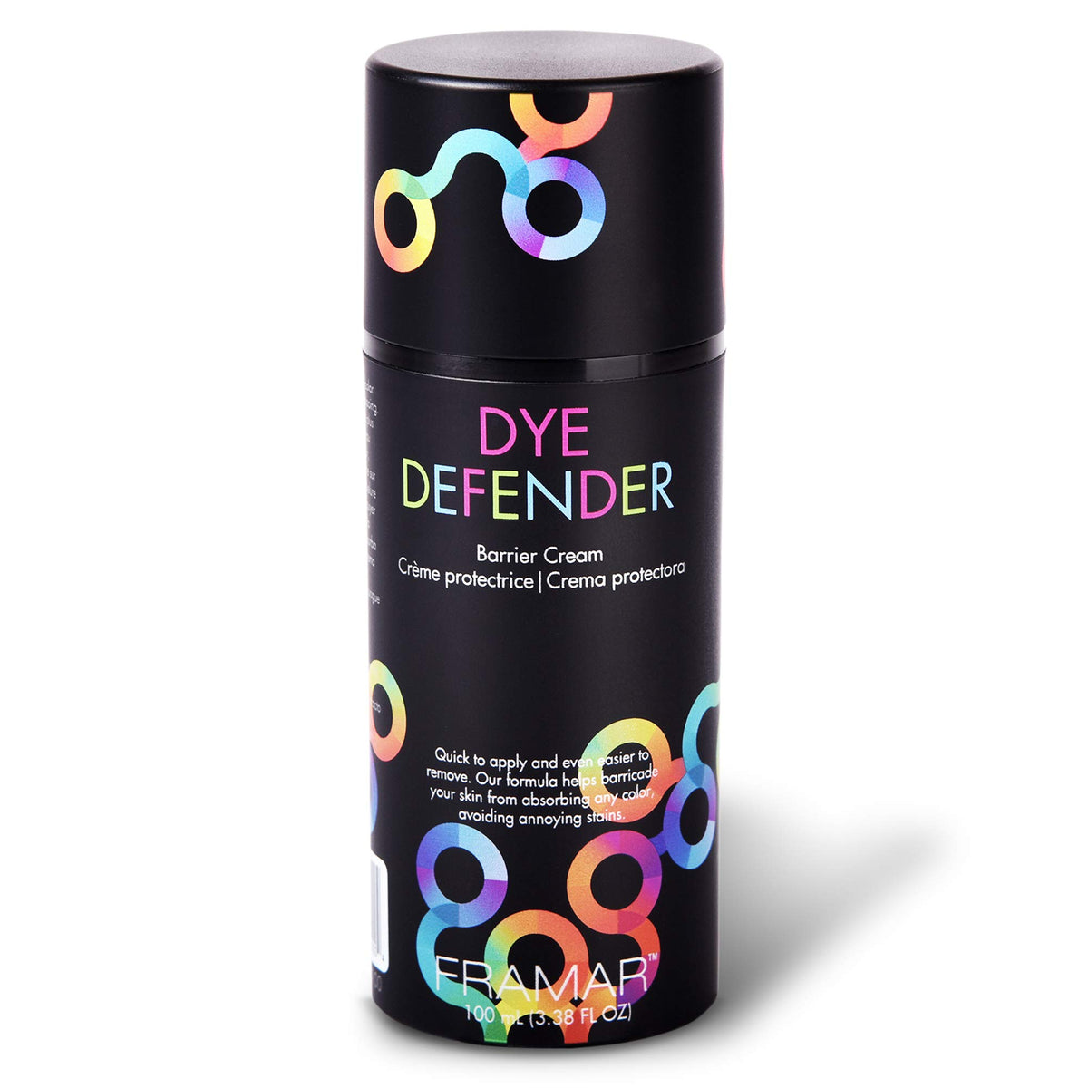 Framar Crème Barrière Coloration – bouteille pompe montre l’application propre.