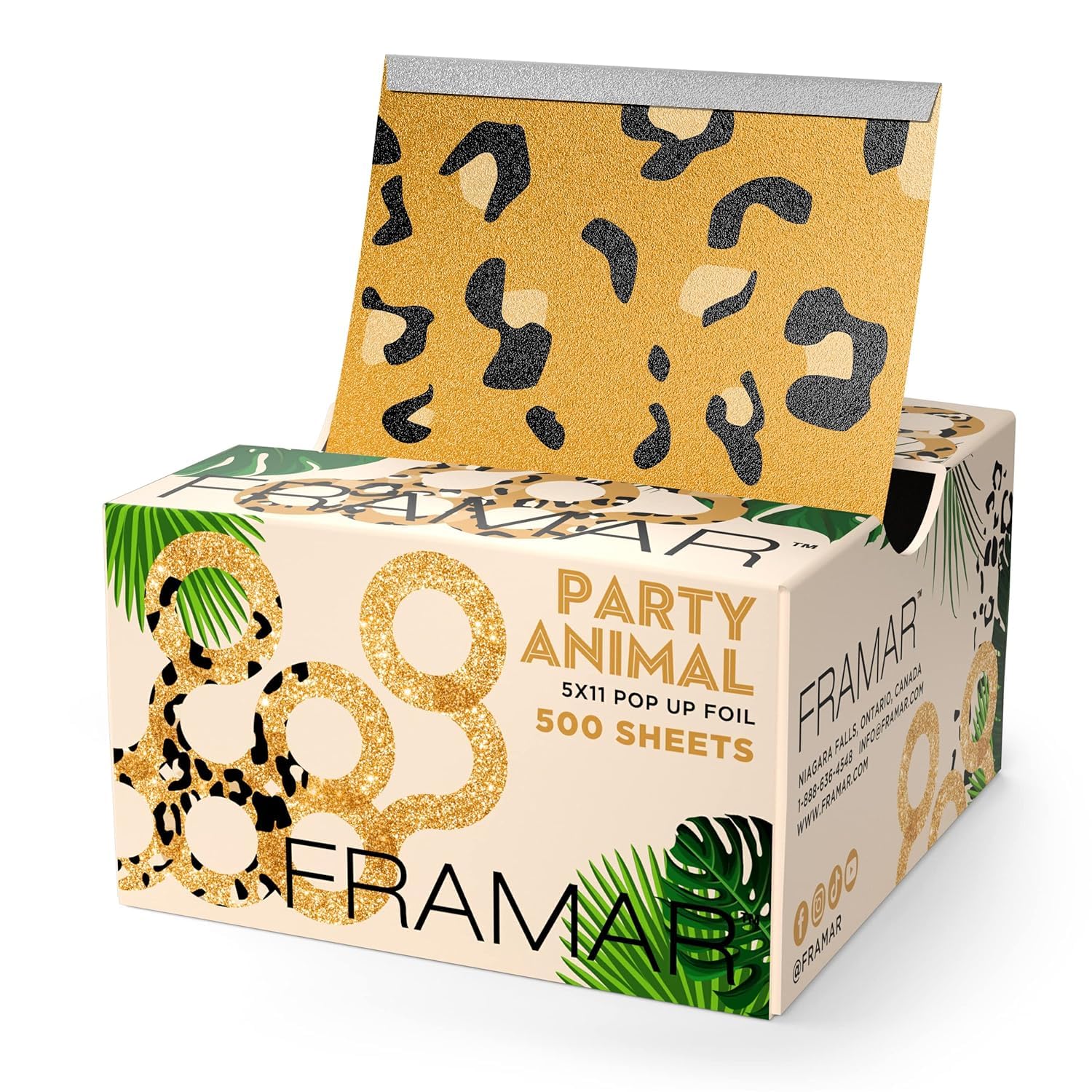 FRAMAR Feuilles adhésives motif léopard pour des mèches nettes et visuellement dynamiques.