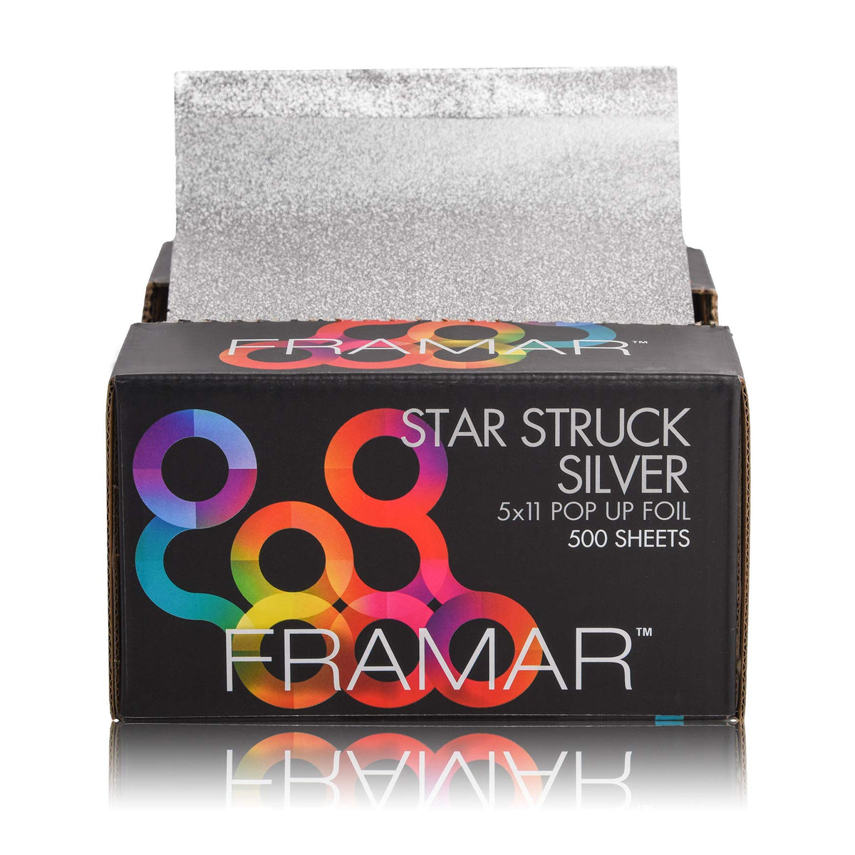 Feuilles FRAMAR balayage argent embossees pour mèches nettes et sans déchirure.