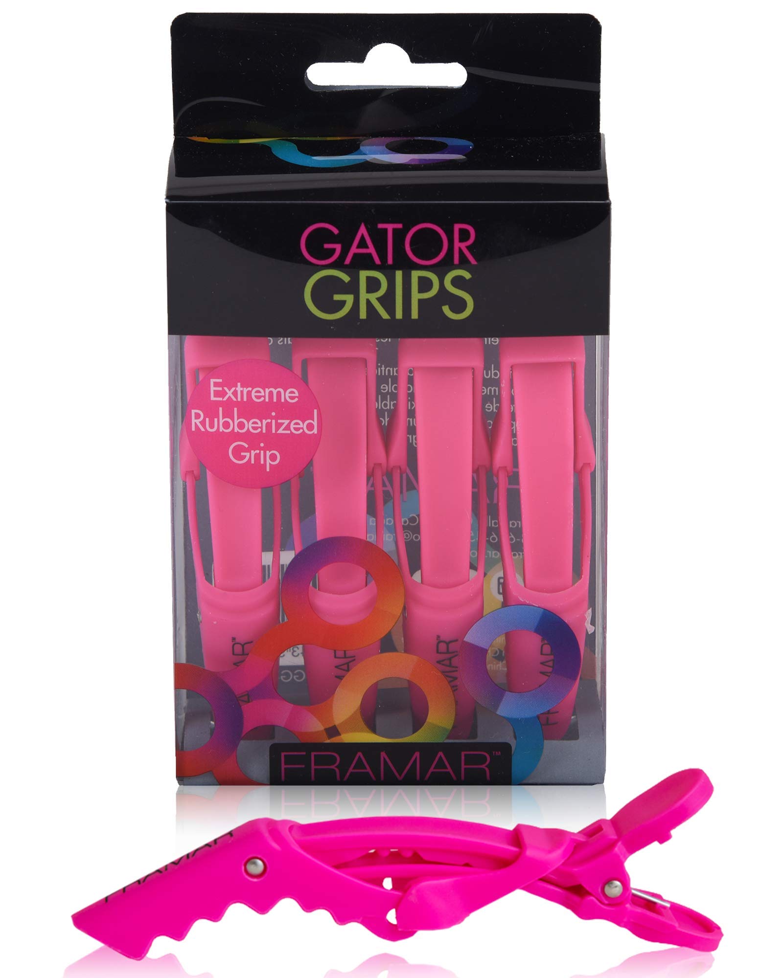 FRAMAR Gator Grips Rose – coiffage précis sans glisse grâce à la texture caoutchoutée.