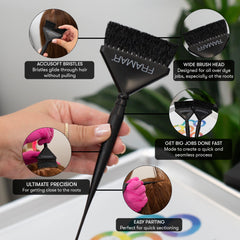 Kit Framar de pinceaux colorimétrie pour retouche racines rapide et propre.