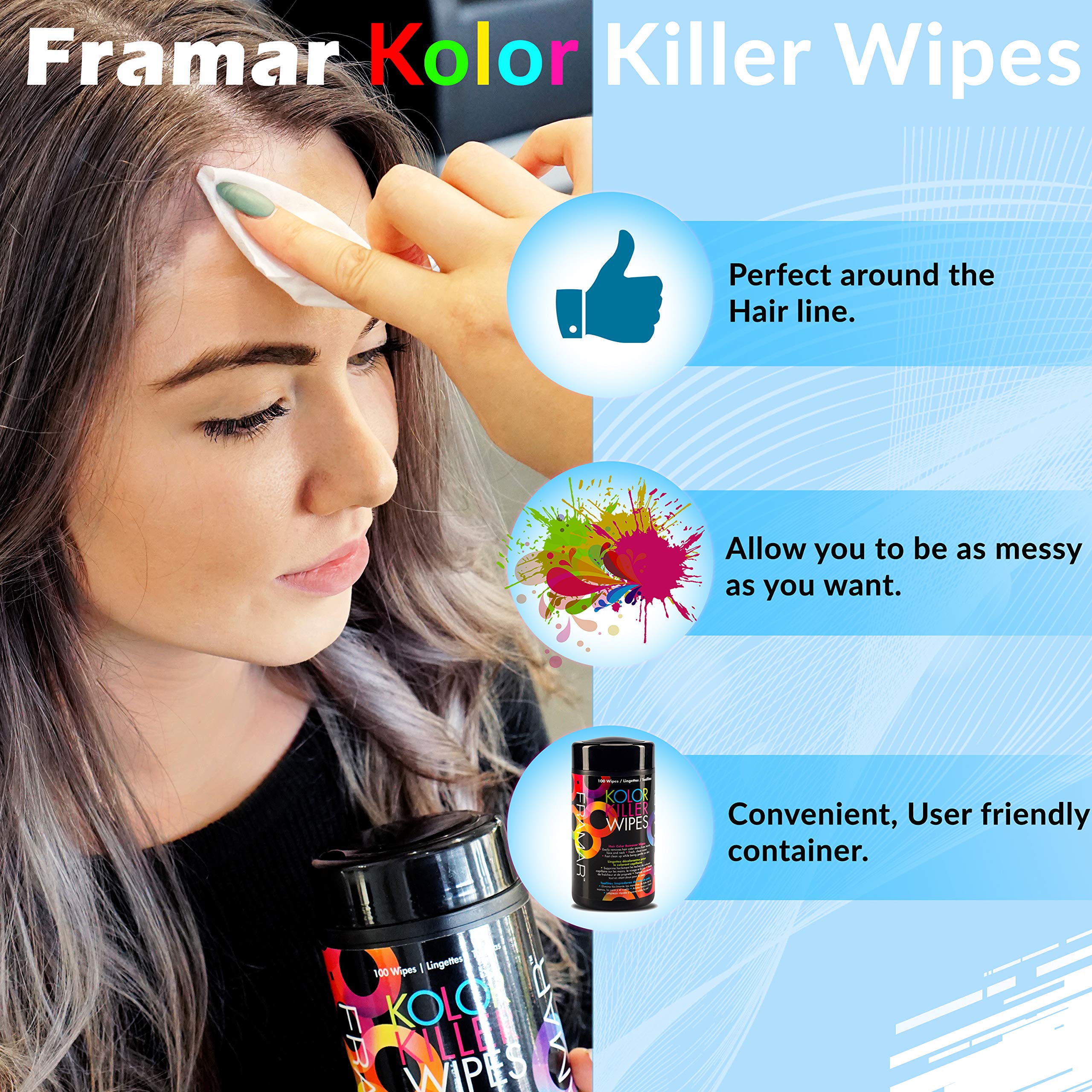 Framar Kolor Killer Lingettes – Parfum frais qui laisse une sensation propre après usage.